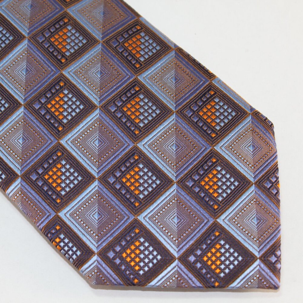 Extra Long Lanae Joy Silk Tie - Exclusive Private Label - Brown Blue